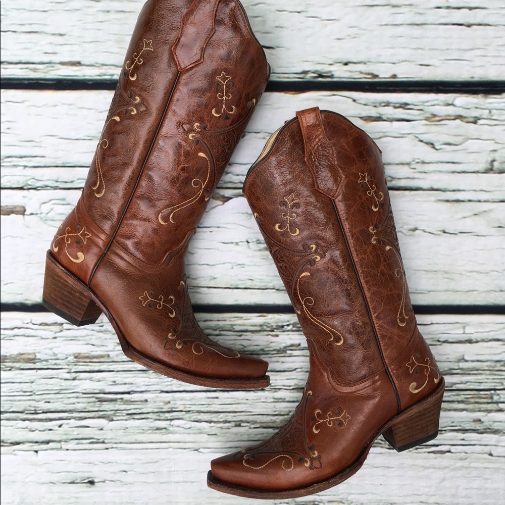 Circle G Cowboy Women’s Leather Boots 8.5